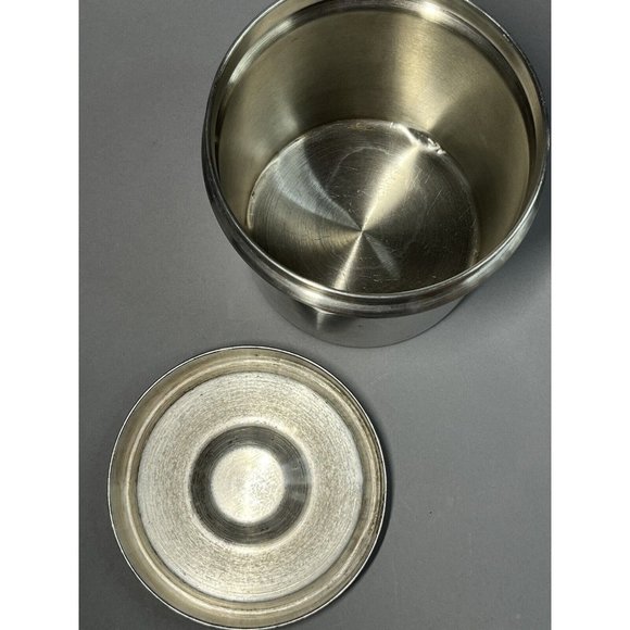 Vintage WW2 Polar Ware MD USN Stainless Steel 7" Medical Canister w/ Lid - Picture 5 of 10